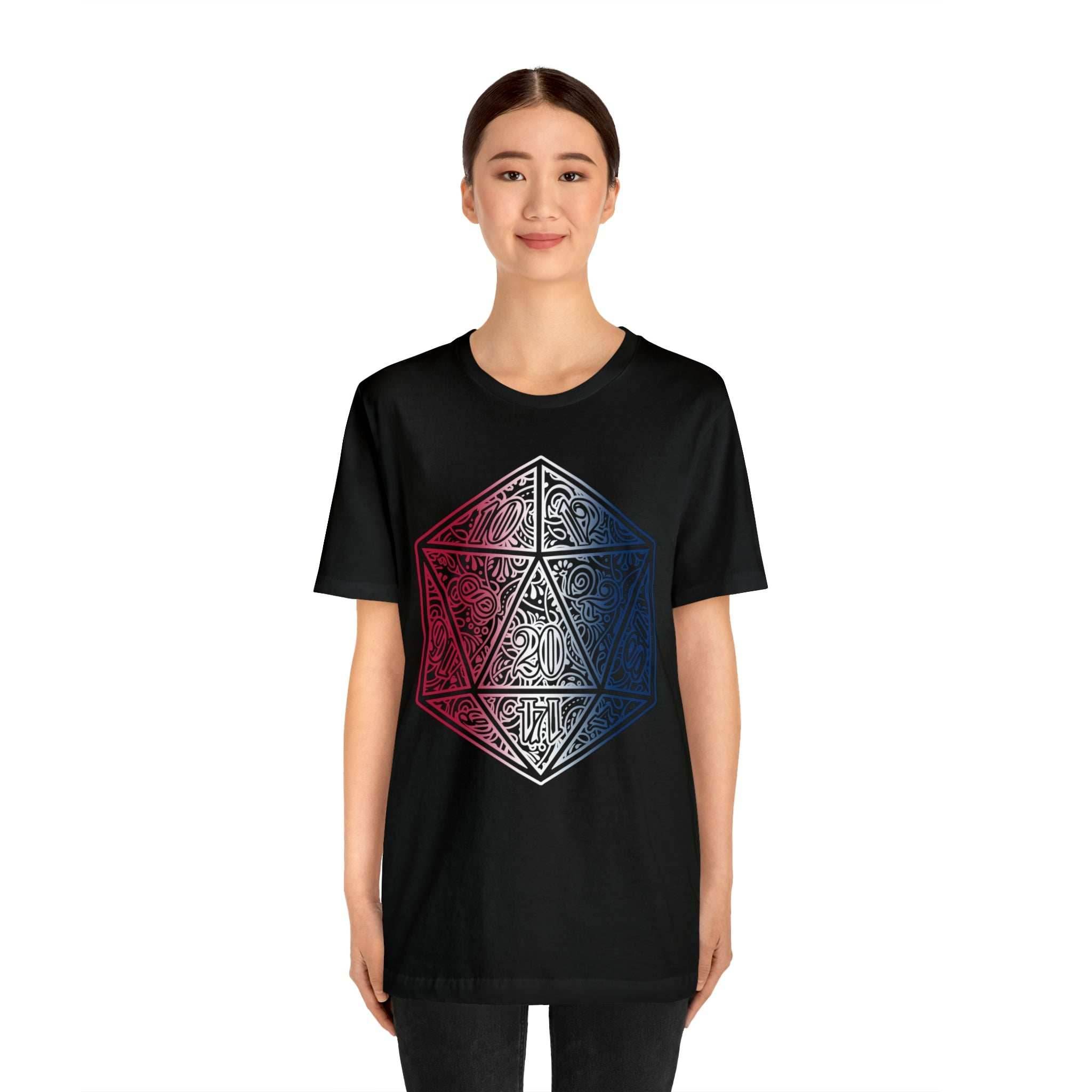 Red, White, and Blue Ombre Ornamental Dice Shirt - Army / S