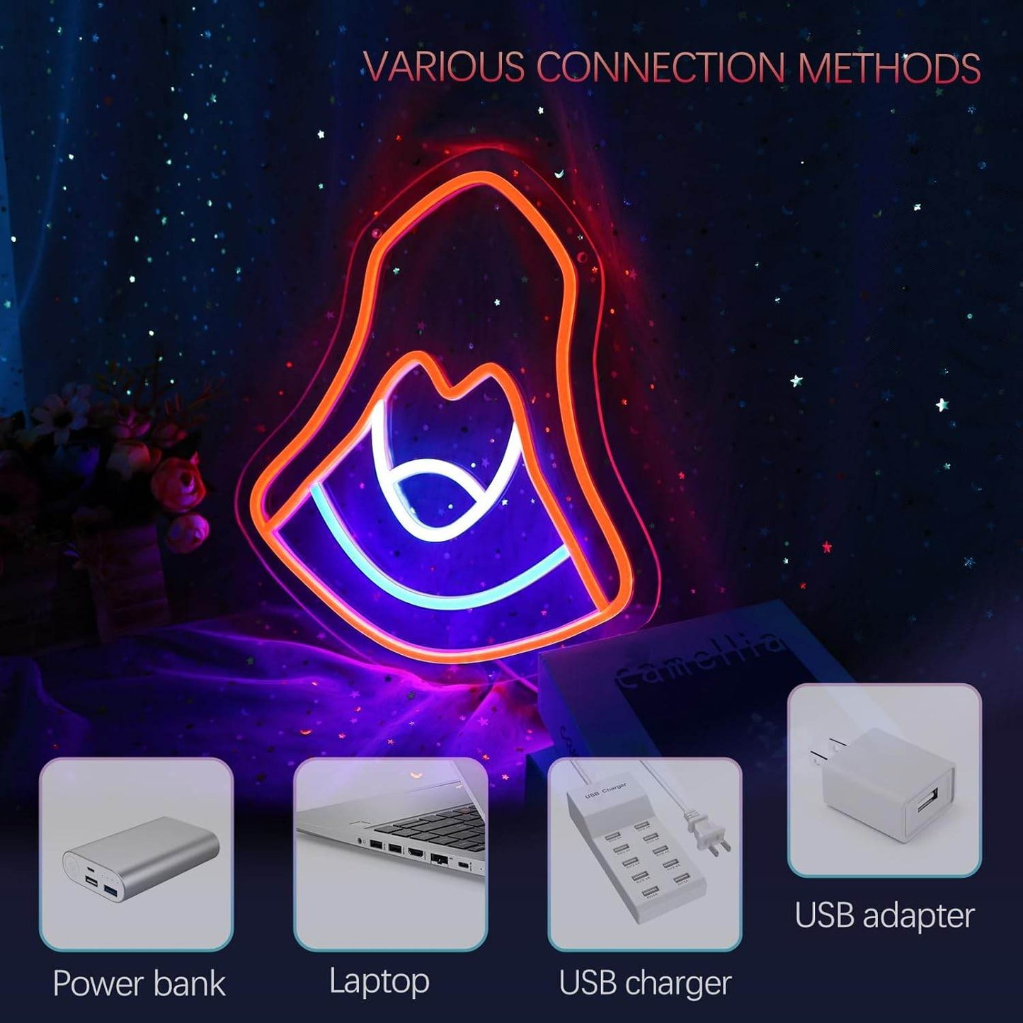 Assassin Neon Sign - Dimmable USB Powered Neon Wall Decor for Game Room & Bedroom - 