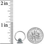 16G 3/8 Clear Gem Green Eye Halloween Ghost Hinged Segment Ring