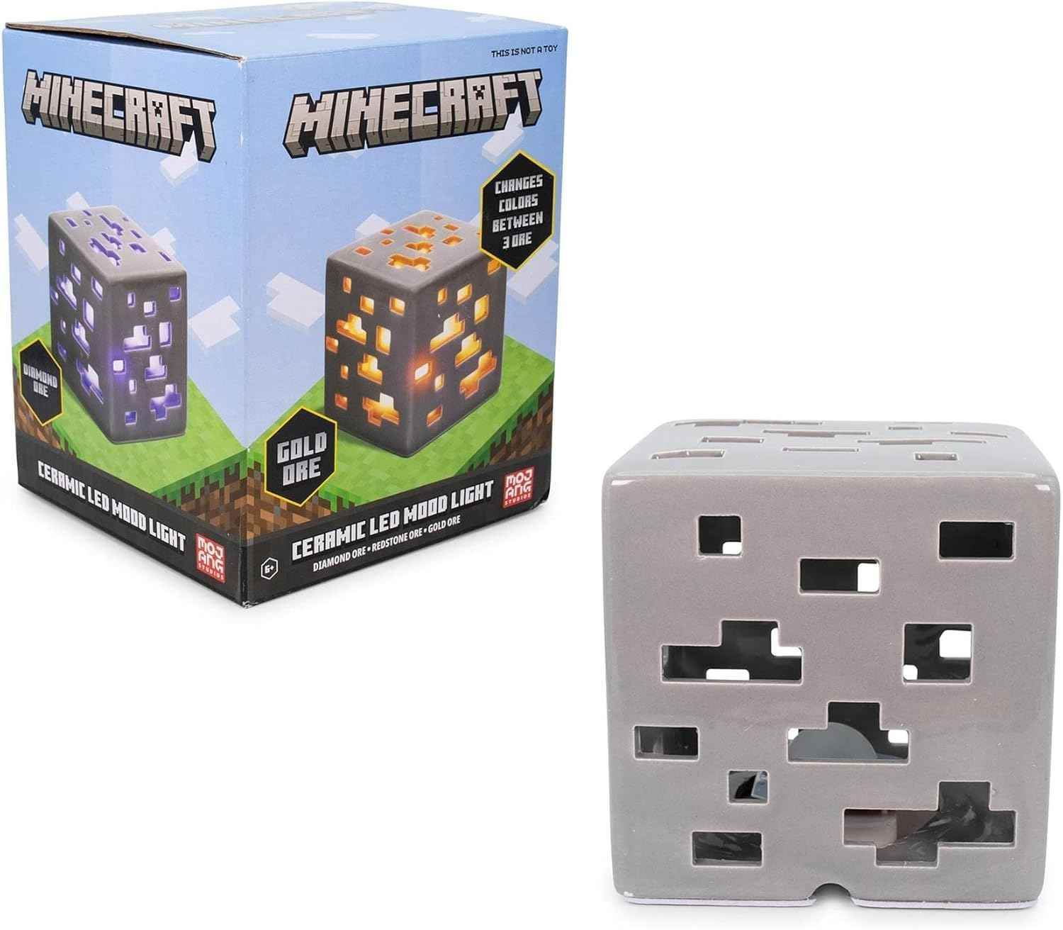 Minecraft Ore Block Lamp – Ceramic Color Changing Light | USB Powered Desk Lamp - 