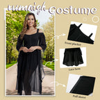 Medieval Costume Dress for Women - Renaissance Gothic Gown with Trumpet Sleeves