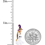 Gold Tone Ghost Witch Halloween Top Mount Dangle Belly Ring