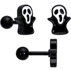 16G 20G Black Halloween Cartilage Labret Nose Ring Set of 3