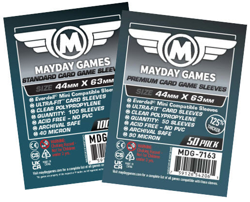 "Everdell Mini Compatible" Sleeves (44 X 63 MM) Standard 7158 or Premium 7163