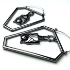 Black Bat Coffin Halloween Tunnel Plug Earrings