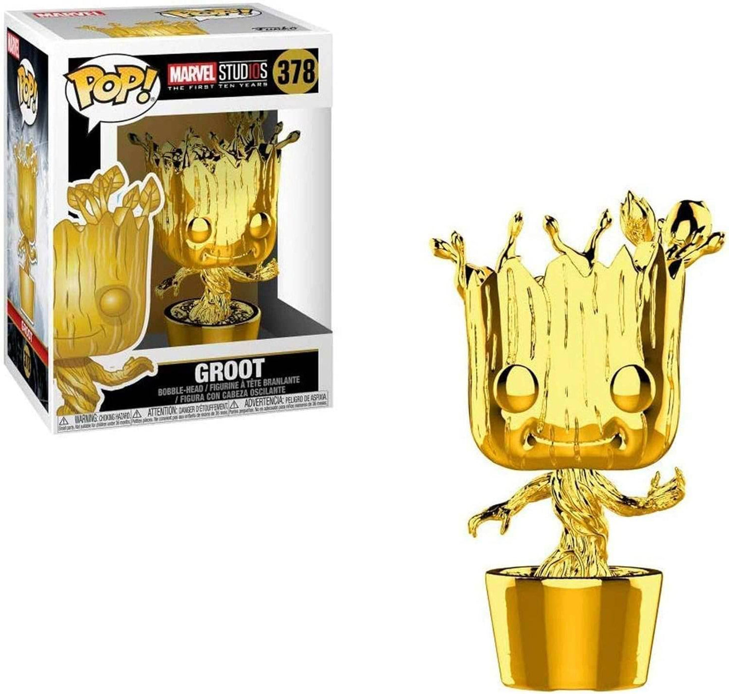 Funko Pop Marvel: Marvel Studios 10 - Groot (Gold Chrome) - 
