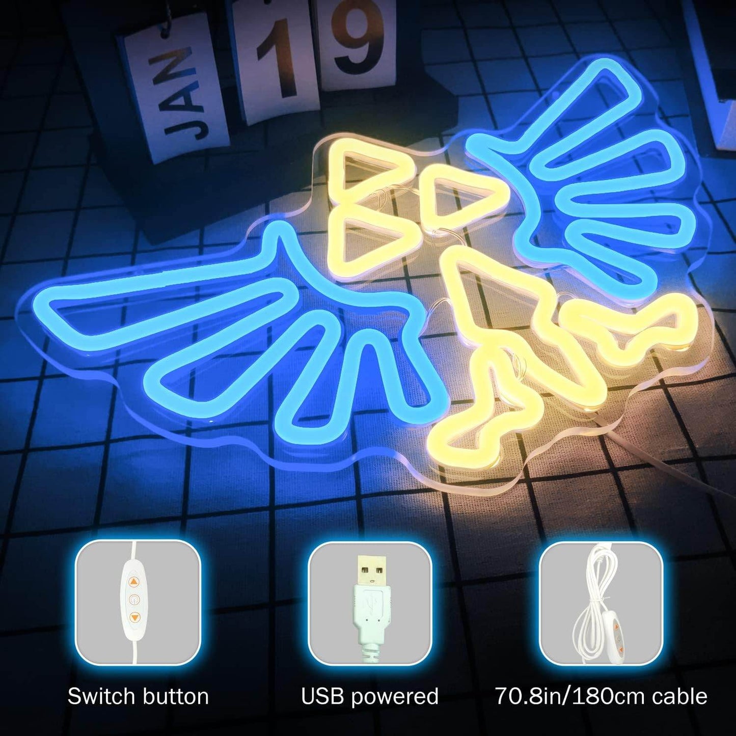 Gaming Neon Sign – LED Glow Sign for Gamer Room Lighting | Dimmable Acrylic Neon Wall Light - 