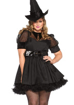 Women's Bewitching Witch Halloween Costume - Pin-Up Style Dress with Hat