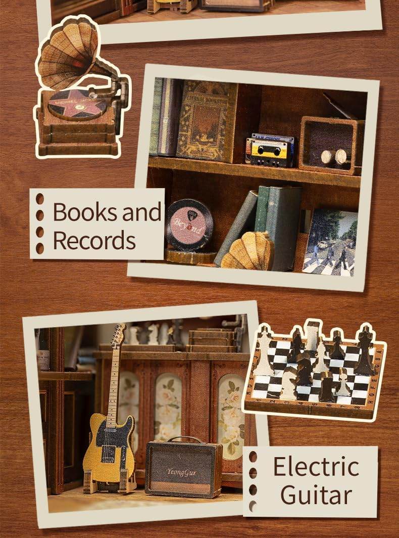 Book Nook Wizardi Miniature - The Secret Rhythm Roombox Kit - 