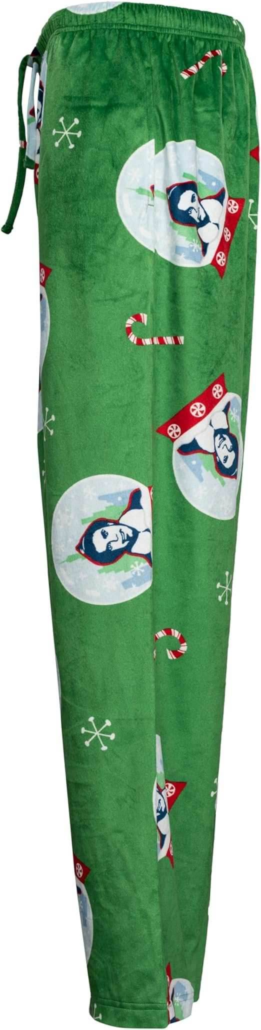 Elf Snowflakes Candy Cane Green Lounge Pants - S