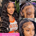 Body Wave Lace Front Wigs Human Hair Pre Plucked 180 Density 26 Inch 13x4 HD