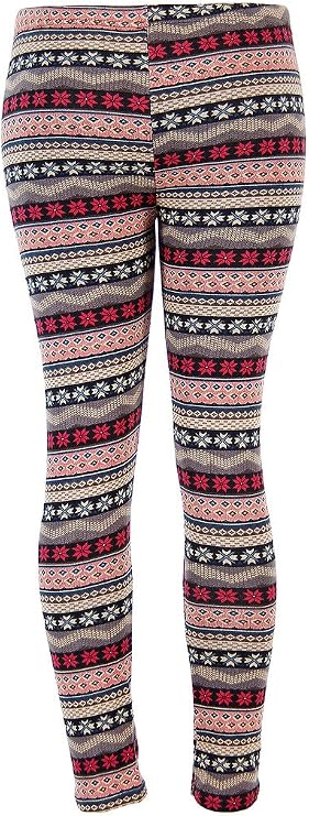 Ugly REINDEER SNOWFLAKES Pattern BLACK WHITE Christmas Leggings