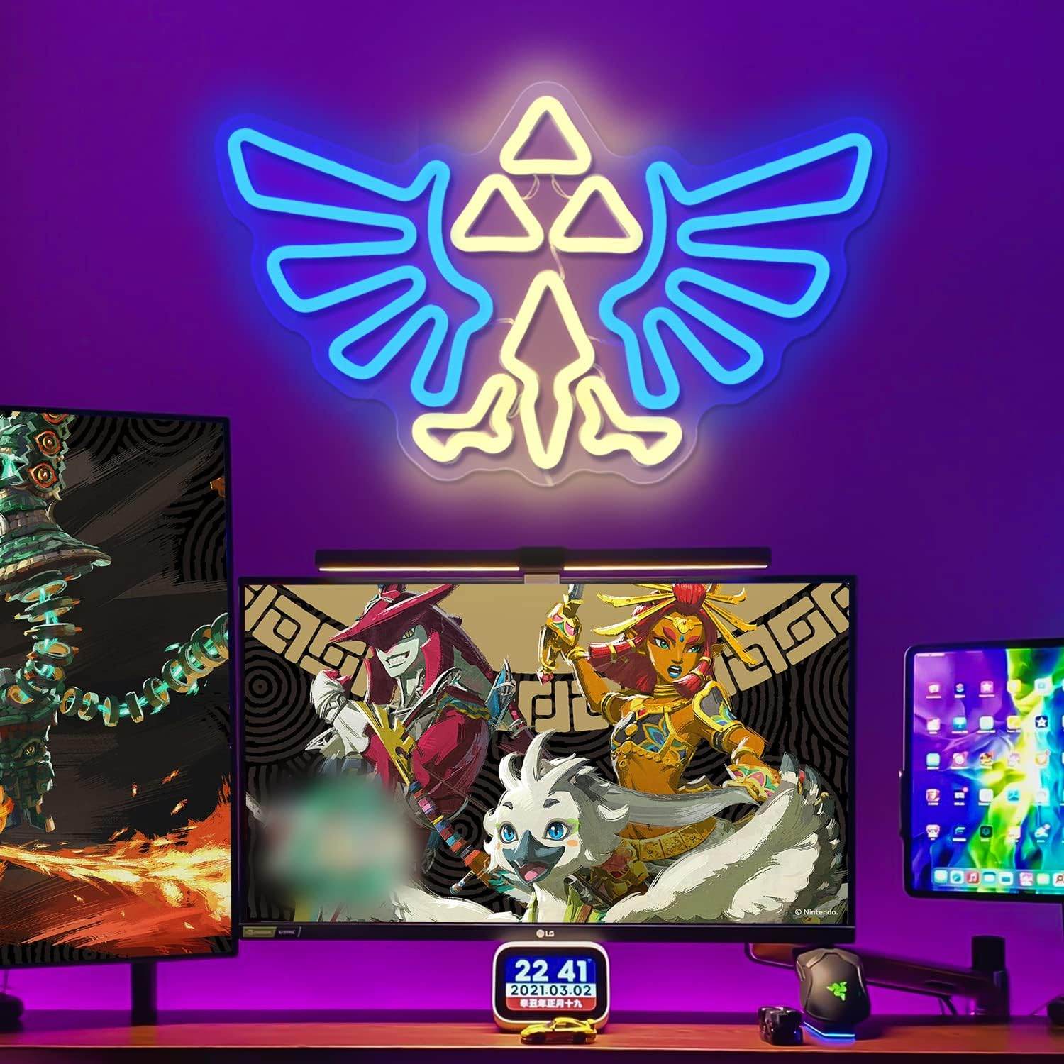 Gaming Neon Sign – LED Glow Sign for Gamer Room Lighting | Dimmable Acrylic Neon Wall Light - 