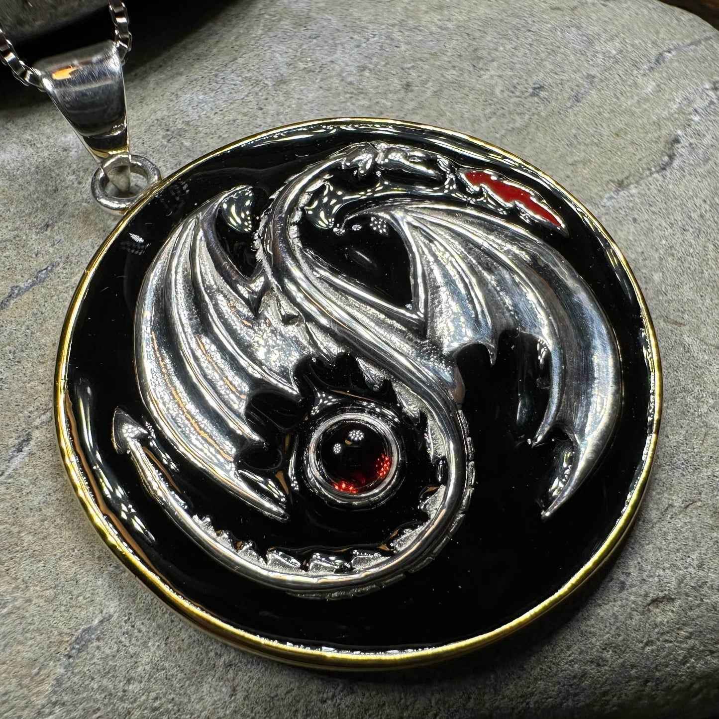Dragon Yin Yang Necklace - 18