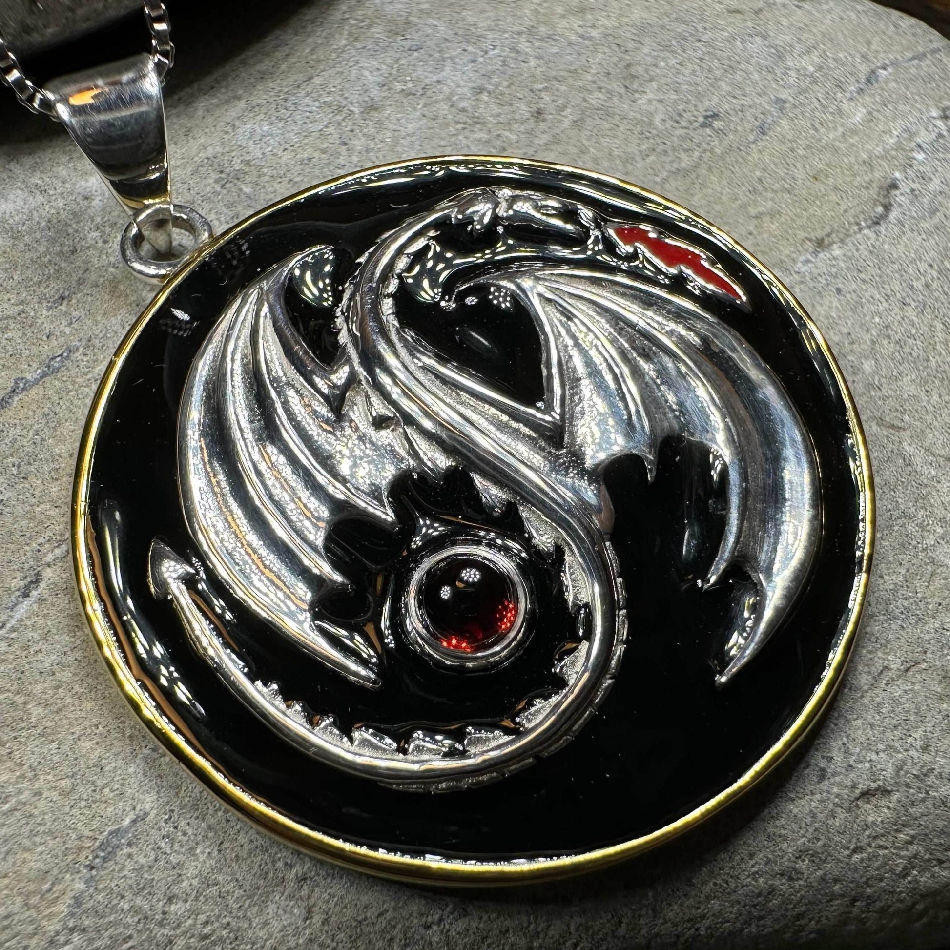 Dragon Yin Yang Necklace - 18