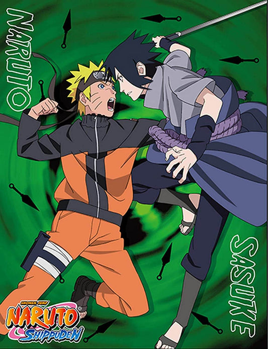 Naruto Shippuden - Sasuke & Naruto Sublimation Throw Blanket 46Wx60L - 