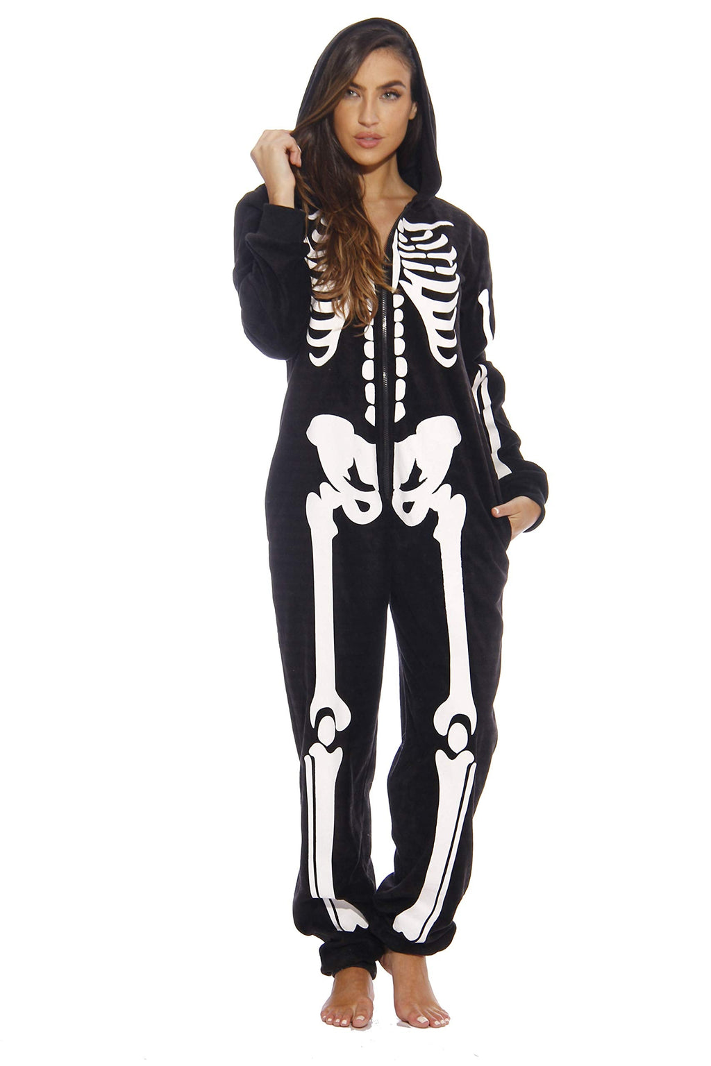 Adult Onesie Pajamas Costume - Cozy Fleece Jumpsuit for Women Men
