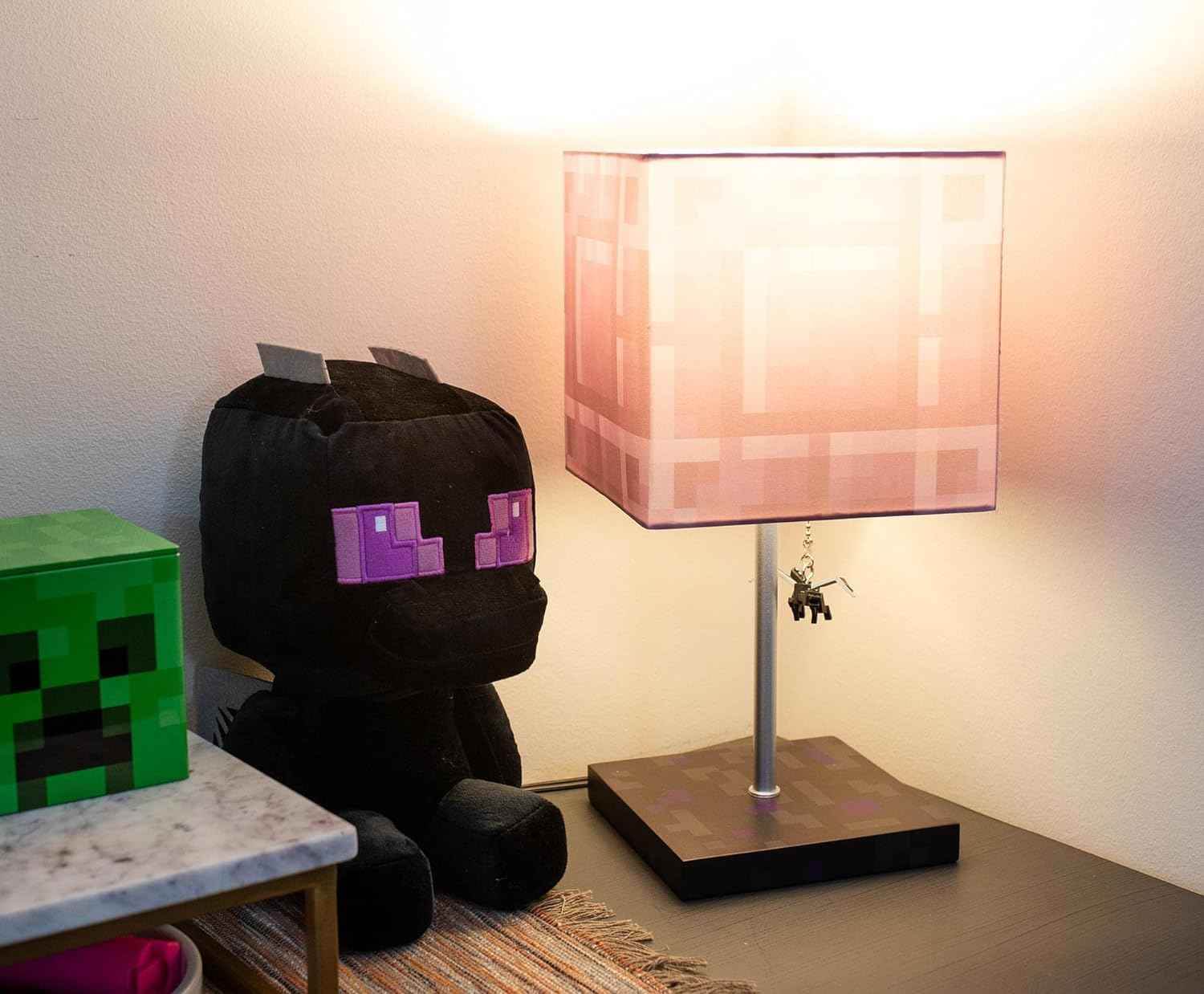 Minecraft Nether Portal Lamp – Ender Dragon Pull Desk Lamp with LED Mood Light - 
