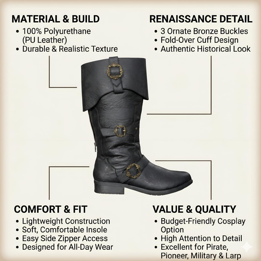 Caribbean Pirate Costume Boots