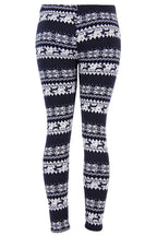 Ugly REINDEER SNOWFLAKES Pattern BLACK WHITE Christmas Leggings