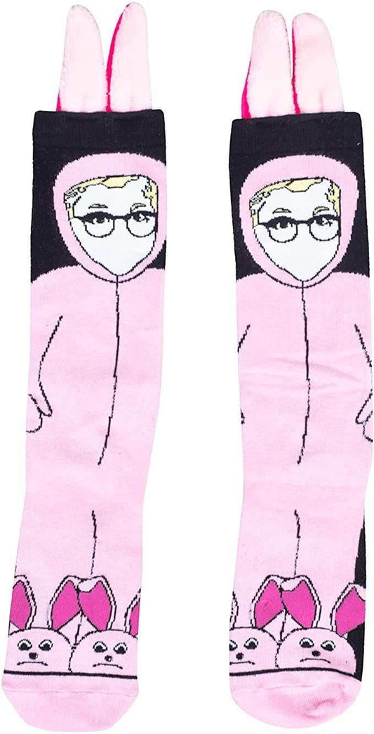A Christmas Story Pink Bunny Socks with 3D Ears - 