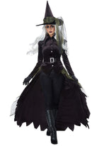 Cool Witch Costume - Women's Gothic Witch Outfit with Hat and Cape