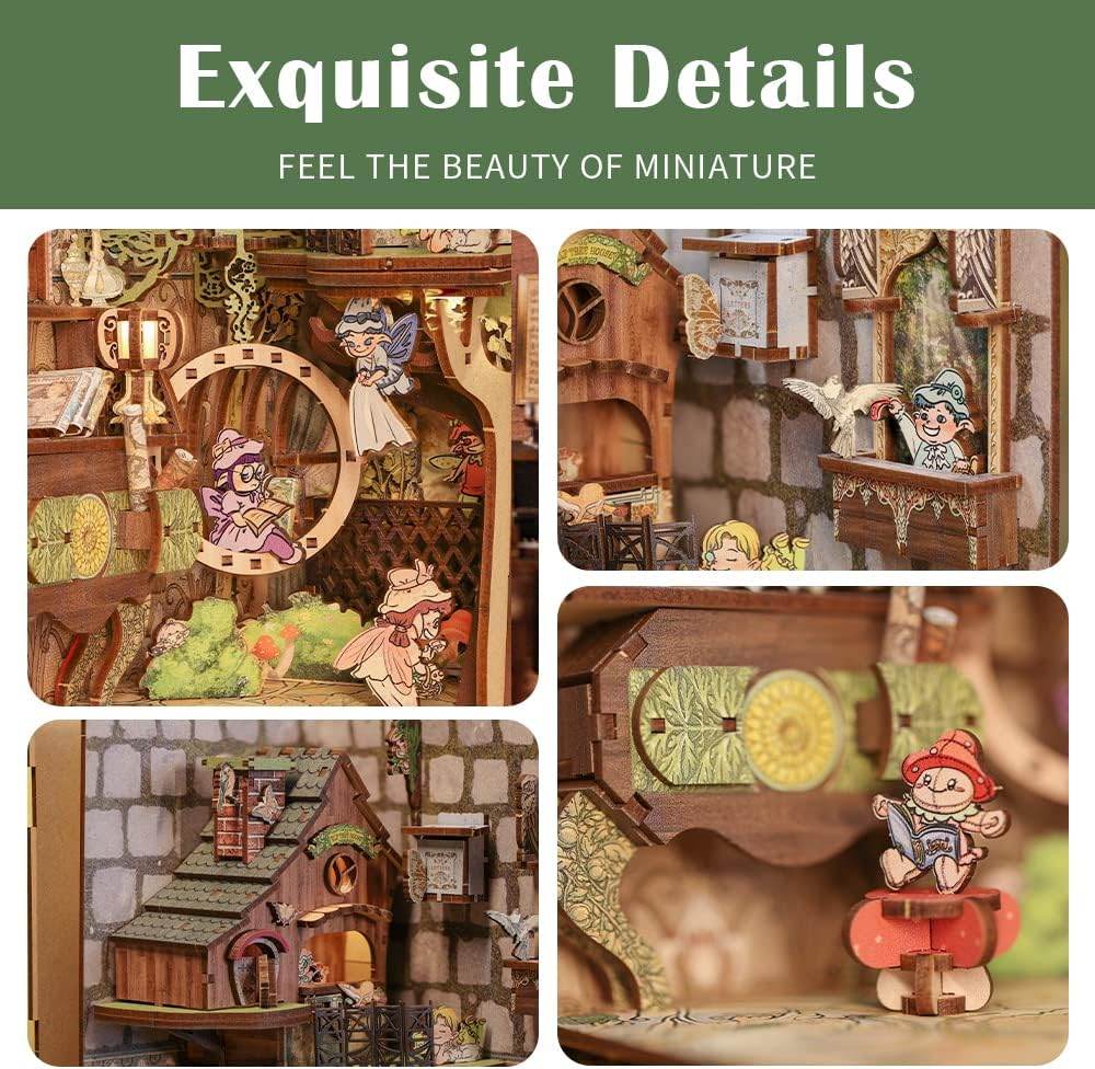 Book Nook Wizardi Miniature - Elven Paradise Roombox Kit - 
