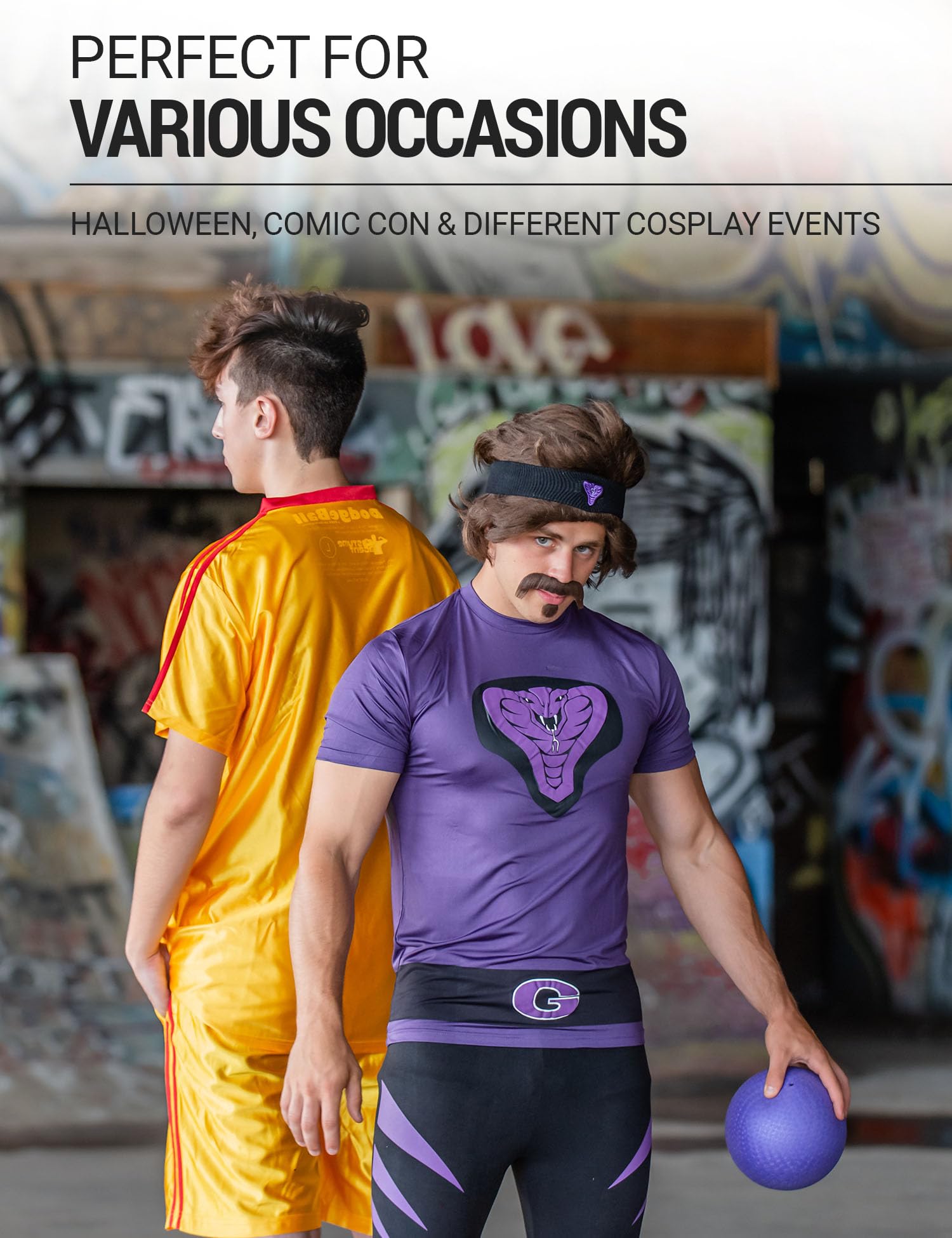 Dodgeball Purple Cobras Adult Costume Set