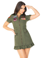 Top Gun Flight Dress Costume - Women's Licensed Aviator Outfit