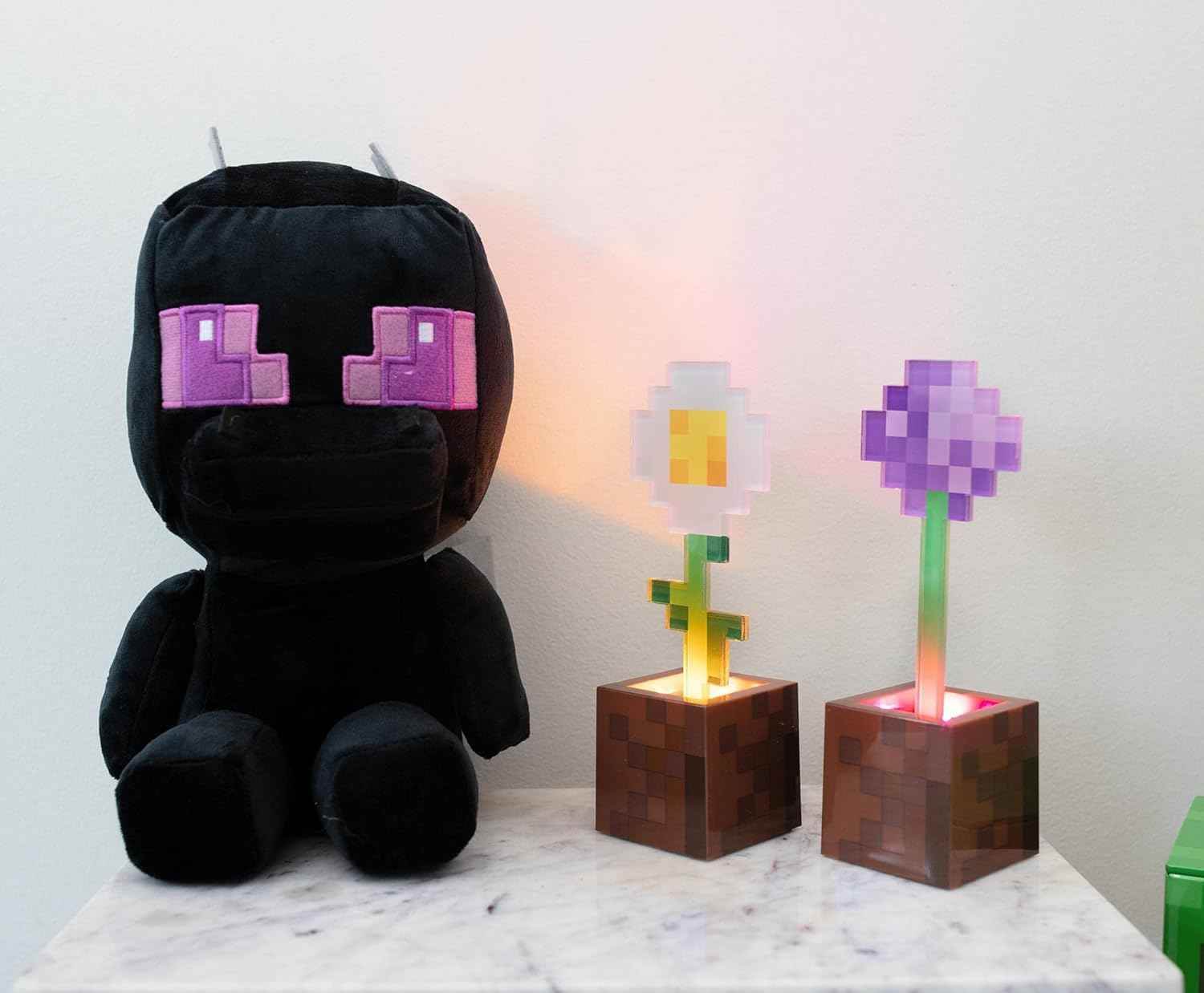 Minecraft Flower Pot Lights – Daisy & Allium LED Mood Lights for Gaming Room Decor - 