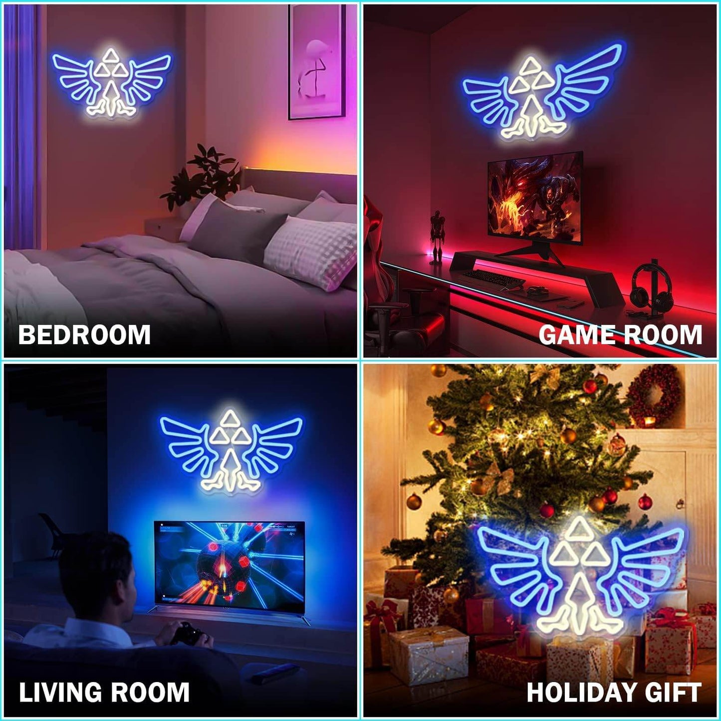 Gaming Neon Sign – LED Glow Sign for Gamer Room Lighting | Dimmable Acrylic Neon Wall Light - 