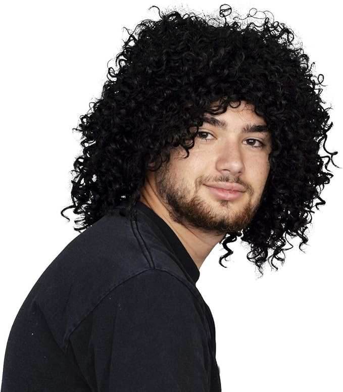 1980s Superfreak Jheri Curl Afro Slash GNR Halloween Cosplay Costume Wig - 