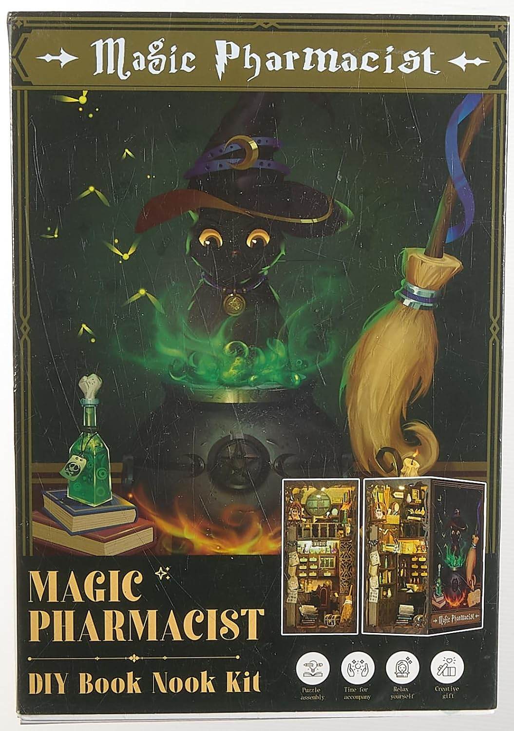 Book Nook Wizardi Miniature - Magic Pharmacist Roombox Kit - 