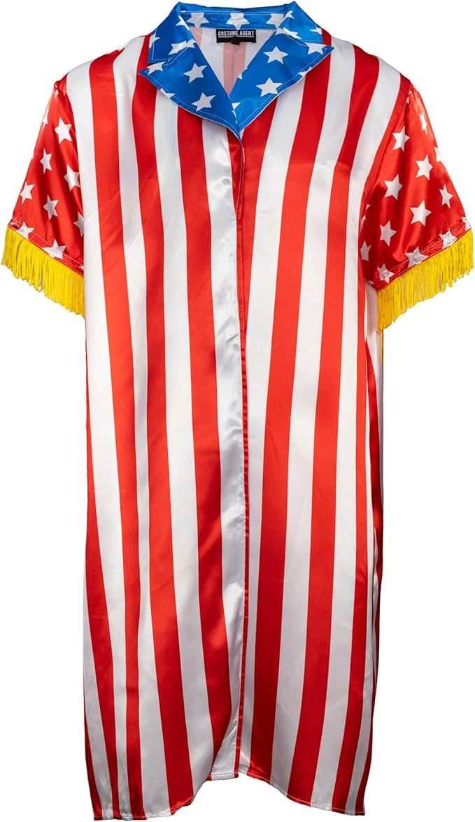 80s Sly Boxing Movie Part 3 Apollo Boxer Halloween Costume Cosplay 2-Piece Set - One Size/Standard