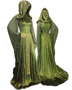 Women's Medieval Hooded Cloak - Vintage Lace-up Long Dress Costume