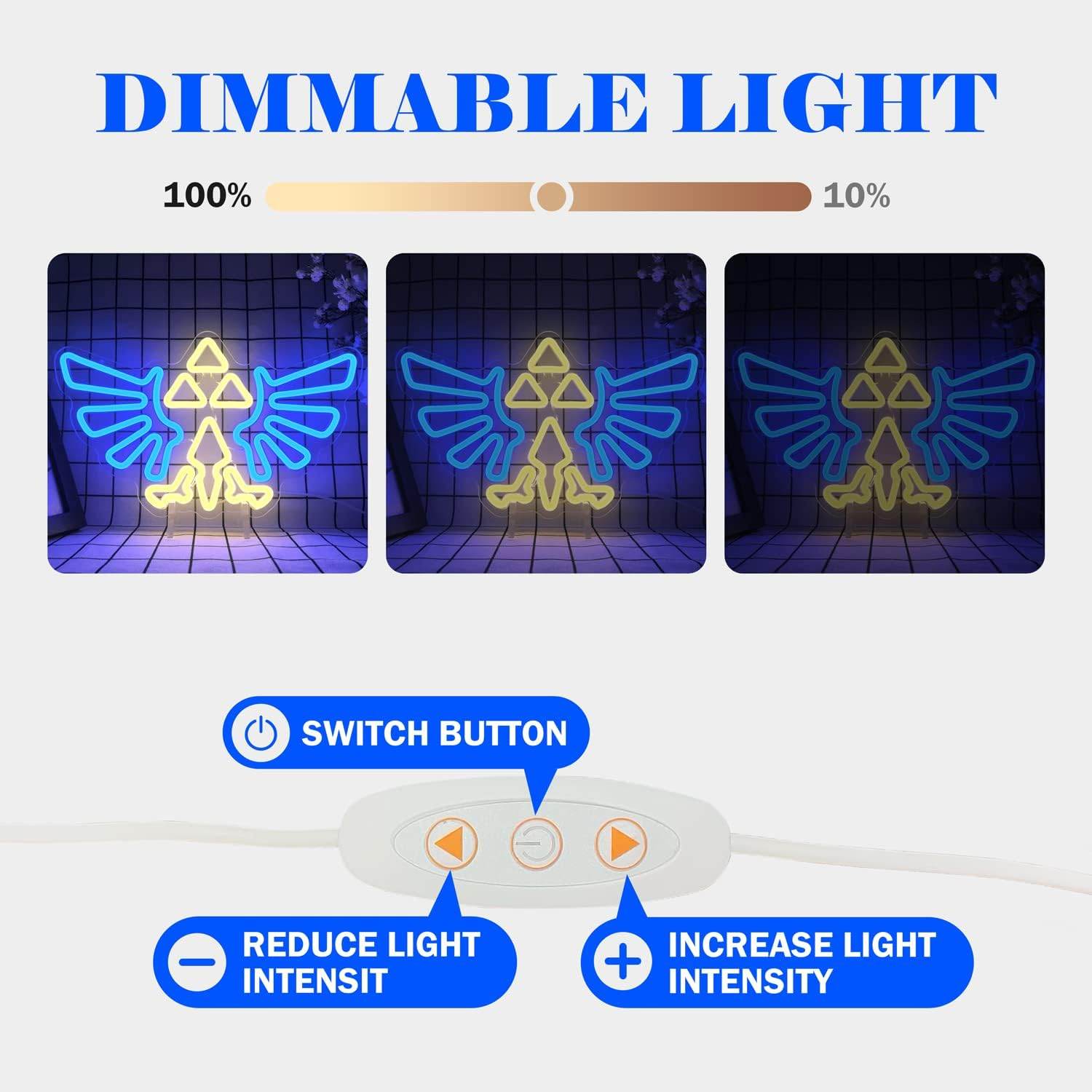 Gaming Neon Sign – LED Glow Sign for Gamer Room Lighting | Dimmable Acrylic Neon Wall Light - 