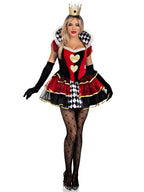 Queen of Hearts Halloween Costume Set - 2 Piece Adult Women's Outfit