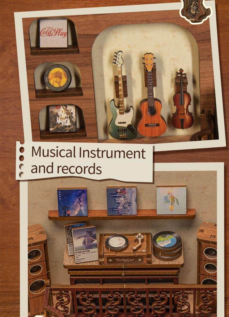 Book Nook Wizardi Miniature - The Secret Rhythm Roombox Kit - 