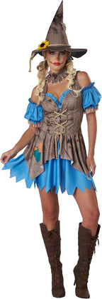 Scarecrow Costume - Women's Halloween Outfit with Corset and Accessories