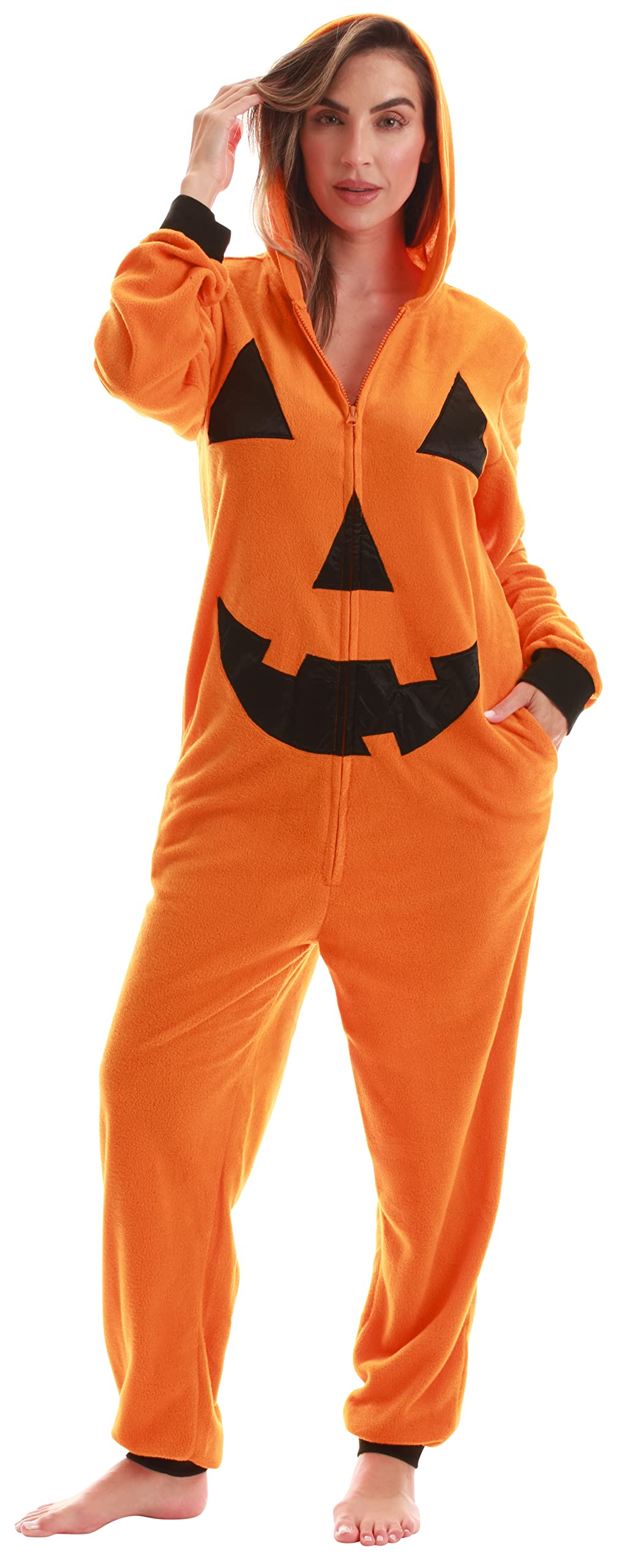 Adult Onesie Pajamas Costume - Cozy Fleece Jumpsuit for Women Men