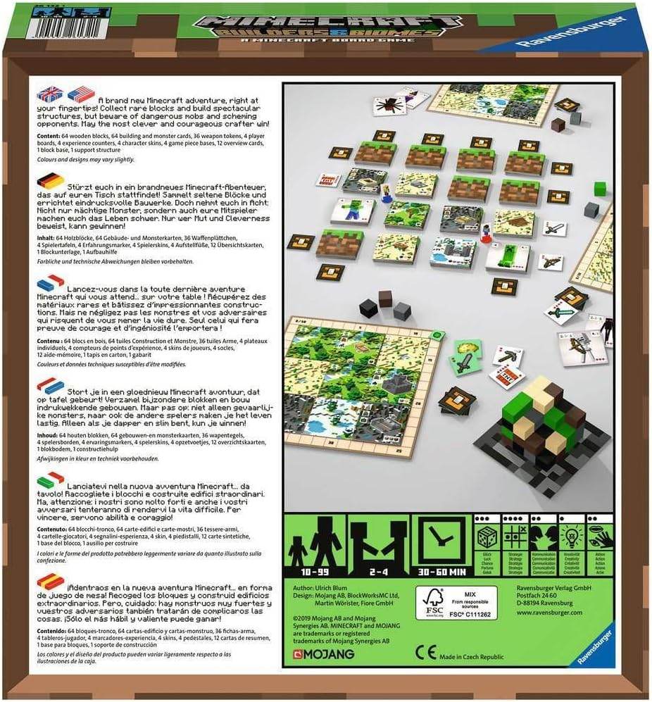 Minecraft Board Game - Ravensburger Strategy Board Game With Creative Building & Easy Setup - 