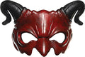 Adult Red and Black Devil Foam Masquerade Costume Mask With Horns