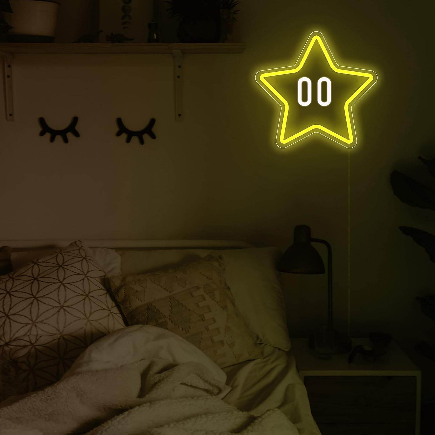 Star Neon Sign, Gaming Neon Sign for Game Room Decor, Man Cave, Kids Room,Super Star Gaming Wall Decor Gamer Gifts for Boys, Kids - 