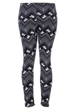 Ugly REINDEER SNOWFLAKES Pattern BLACK WHITE Christmas Leggings