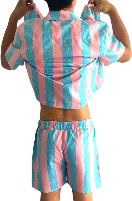 Beauty Boy 80's Dool Movie Ken Button Up Shirt and Shorts Set - S