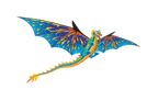 76 Inch (6 Foot) Wingspan 3-D Nylon Blue Dragon Kite - 