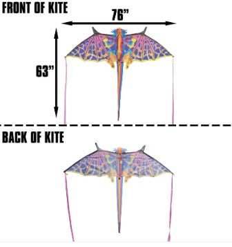 76 Inch Wingspan SuperSize Ultra 3D Dragon Ripstop Nylon Dragon Kite - 