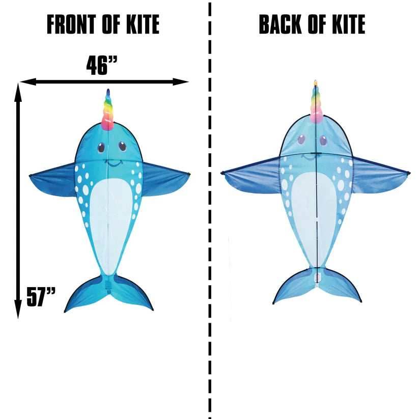 57 Inch Tall Nylon Narwhal Kite - 