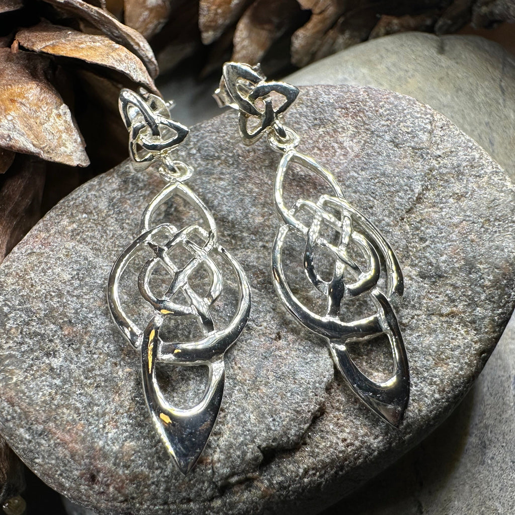 Celtic Knot Moon Earrings