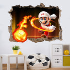 3D Wall Piercing Mario Full Staff Wall Stickers